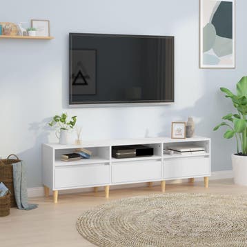 vidaXL Tv-meubel 150x30x44,5 cm bewerkt hout wit, Verzenden, Nieuw