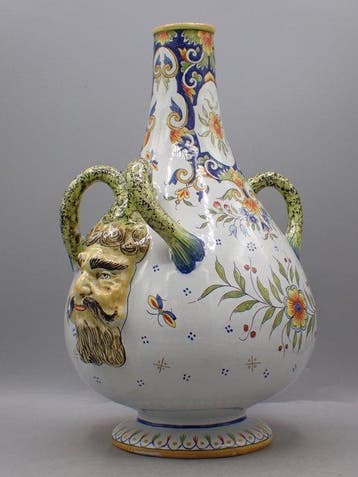 Jules Verlingue, Boulogne sur Mer - Vaas - Majolica fles -