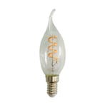 LED Spiraal kaarslamp tip helder glas 4W dimbaar E14, Verzenden, Nieuw, E14 (klein)