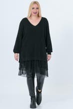 Trui Mat fashion voile ruche zoom maat 44, Verzenden, Nieuw