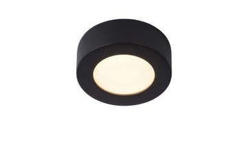 Lucide BRICE-LED - Badkamerlamp zwart 12cm rond dimbaar, Verzenden, Nieuw