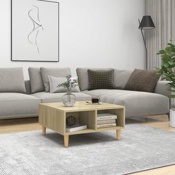 vidaXL Salontafel 60x60x30 cm bewerkt hout sonoma, Verzenden, Nieuw