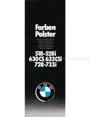 1977 BMW PROGRAMMA KLEUREN EN BEKLEDING BROCHURE, Nieuw