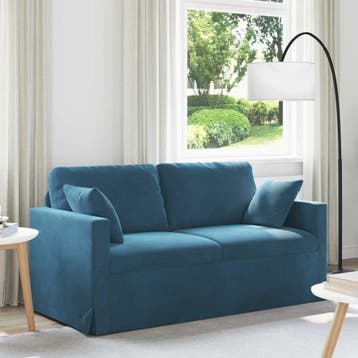 vidaXL bank / zetel Blauw 158 x 78 x 80 cm Fluweel, Huis en Inrichting, Zetels | Zetels, Verzenden, Nieuw