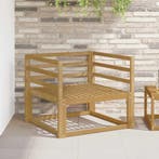 vidaXL Buiten Midden Sofa Massief Acacia Hout Wit, Maison & Meubles, Canapés | Repose-pieds & Poufs, Verzenden
