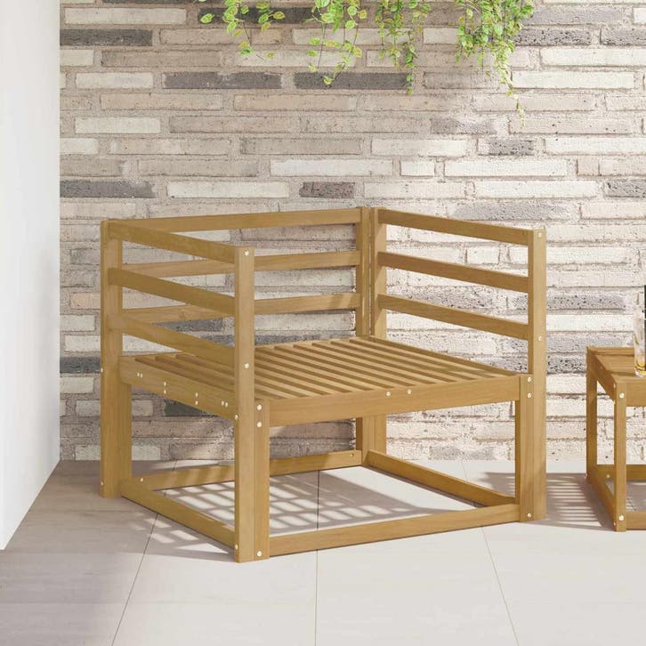 vidaXL Buiten Midden Sofa Massief Acacia Hout Wit, Maison & Meubles, Canapés | Repose-pieds & Poufs, Envoi
