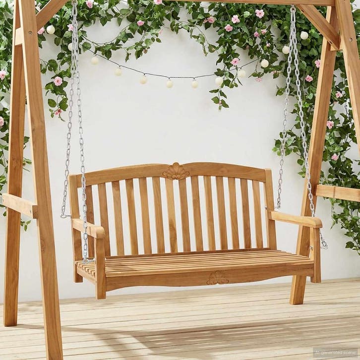 vidaXL Schommelbank Naturel 114 x 60 x 60,5 cm Massief, Tuin en Terras, Tuinsets en Loungesets, Nieuw, Verzenden