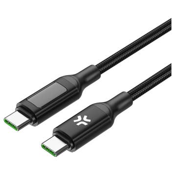 Celly 100W USB-C > USB-C LED Display Kabel 200cm, Télécoms, Chargeurs de voiture, Verzenden