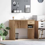 vidaXL Bureau met lade Artisan Eiken 90 x 49 x 75 cm Bewerkt, Huis en Inrichting, Bureaus, Verzenden, Nieuw