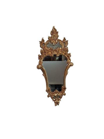 Miroir mural - Bois sculpté et doré - À Ventola, style