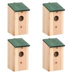 vidaXL Vogelhuisjes 4 st 12x12x22 cm hout, Verzenden