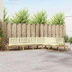 vidaXL Buiten bank set met kussen Wit 357 x 198,5 x 73 cm, Verzenden, Nieuw
