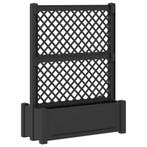 vidaXL Grote plantenbak met trellis Antracietkleurig 99,5 x, Doe-het-zelf en Bouw, Containers, Verzenden