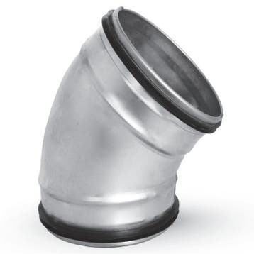 Bocht 45º met rubberdichting - geperst - Ø 180mm, Doe-het-zelf en Bouw, Verzenden, Nieuw