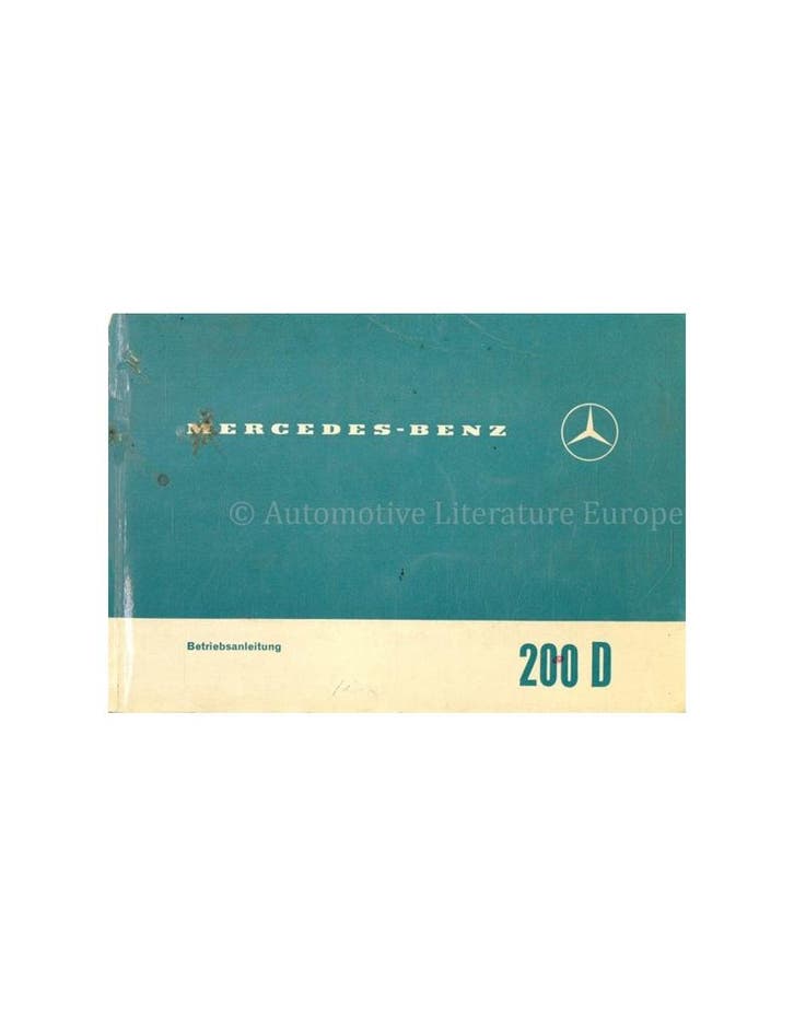 1967 MERCEDES BENZ 200 D INSTRUCTIEBOEKJE DUITS, Autos : Divers, Modes d'emploi & Notices d'utilisation