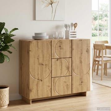 vidaXL Dressoir Artisanaal eiken 85,5 x 31 x 75 cm Bewerkt, Verzenden