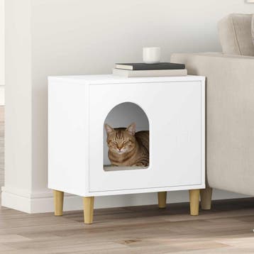 vidaXL Kattenhuis Wit 51 x 30 x 52 cm Bewerkt hout, Verzenden, Nieuw