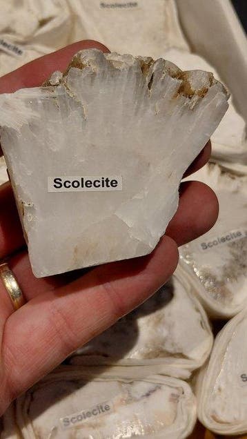 Collection de 17 spécimens minéraux naturels de scoélite –