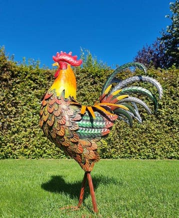 Sculpture, Metalen Haan - 85 cm - Métal, Antiek en Kunst