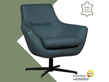 Leren draaifauteuil Wing, Nieuw, Ophalen of Verzenden, 75 tot 100 cm, Industrieel, Modern