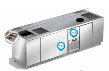 Bar-/Cocktailstation | RVS  | 2 Gekoelde + 4 Neutrale, Verzenden, Nieuw in verpakking