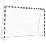 vidaXL Voetbaldoel 300x200x90 cm metaal zwart en wit, Verzenden