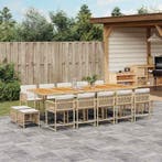 vidaXL 15-delige Tuinset met kussens poly rattan beige, Verzenden, Nieuw, Tuinset