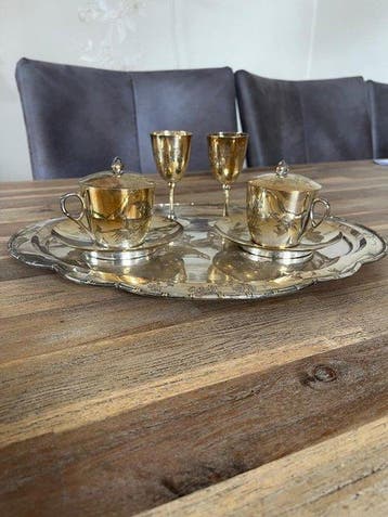 Thee servies - Zilver - hey silver-plated Chinese set,, Antiquités & Art