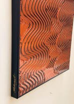 Sarah Schwarzl - Frequency COPPER on BLUE (Frame included), Antiek en Kunst, Kunst | Schilderijen | Modern