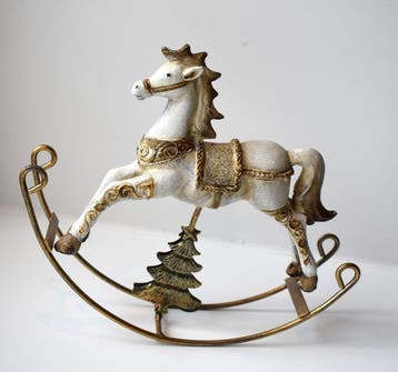 Kerstdecoratie (10) - kerstdecoratie / hobbelpaard met, Nieuw