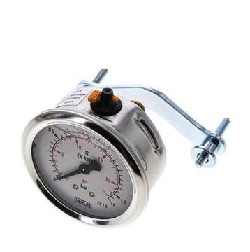 Manomètre à glycérine G1/4 raccord arrière 0 à 1,6 bar 63mm, Verzenden