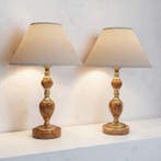 Lamp - Onyx, Marmer, Metaal - Twee vintage marmeren
