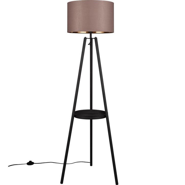 LED Vloerlamp Trion Loet - Zwarte Metalen Vloerlamp met E27, Huis en Inrichting, Lampen | Vloerlampen, Nieuw, Verzenden
