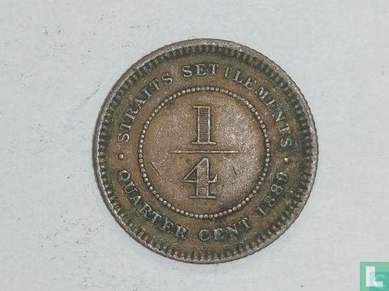 Straits Settlements ¼ cent 1889, Timbres & Monnaies, Monnaies | Asie, Envoi