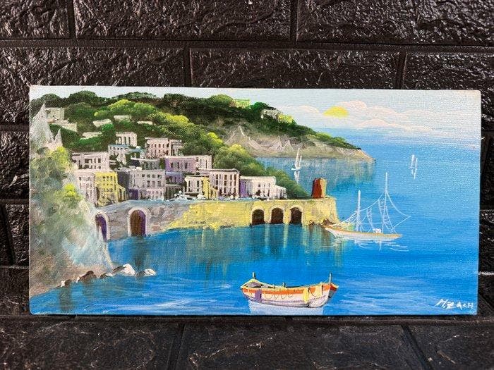 M. Zach (XX-XXI) - Amalfi, Antiek en Kunst, Kunst | Schilderijen | Klassiek