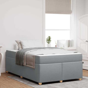 vidaXL Bedframe met matras Lichtgrijs 120 x 200 cm Stof, Verzenden, Nieuw