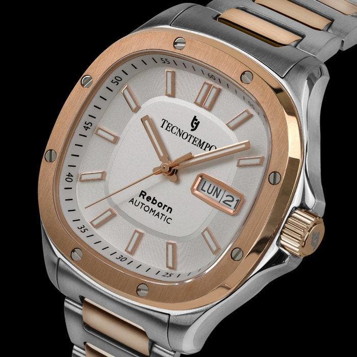 Tecnotempo - Automatic - Reborn - Gold tone - TT.RE.AG -, Handtassen en Accessoires, Horloges | Heren