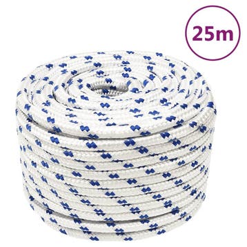 vidaXL Boot touw 12 mm 25 m polypropyleen wit, Verzenden, Nieuw