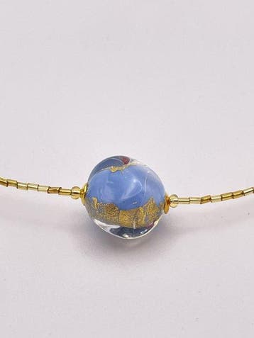 24 karaat - Murano-glas, Geel goud - Halsketting -