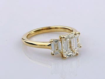 Ring - 14 karaat Geel goud - 3.08ct. tw. Diamant (Lab-grown)