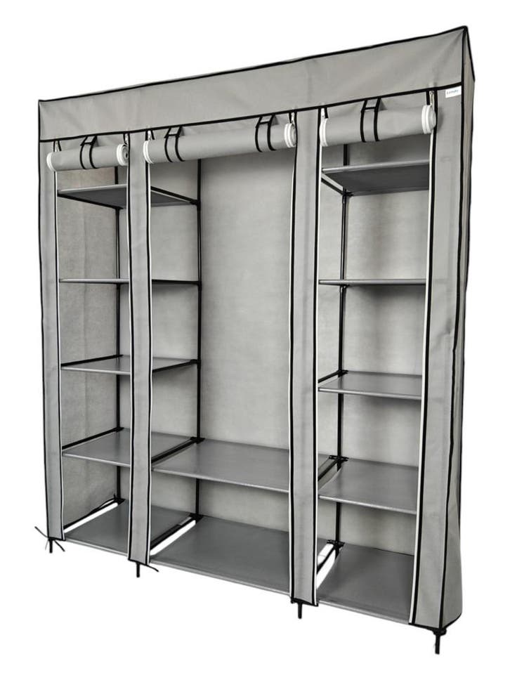 Lendo Online Armoire Pliable 145x44x170 cm Acier Gris, Maison & Meubles, Armoires | Penderies & Garde-robes