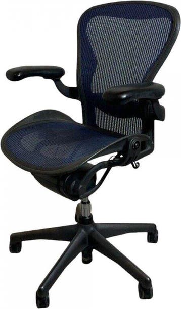 Refurbished Herman Miller Aeron bureaustoel, blauw mesh, Zo goed als nieuw, Bureaustoel, Ergonomisch, Verzenden