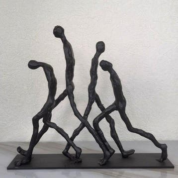 Sculpture, Les passants - 30 cm - Métal