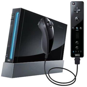 Nintendo Wii Zwart + Controller (Bundel) (Wii Spelcomputers), Ophalen of Verzenden, Zo goed als nieuw