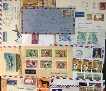 Postgeschiedenis - 28+ Buitenlandse Landen - Uitgebreide, Gestempeld
