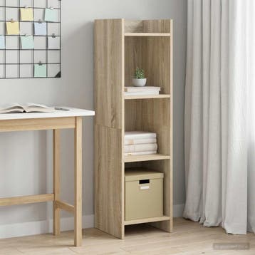 vidaXL Boekenkast Sonoma Eiken 30 x 30 x 111 cm Bewerkt hout, Huis en Inrichting, Verzenden, Nieuw