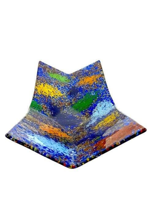 Schotel - Muranoglas - Blauw bord 44 x 18,5 cm, Antiek en Kunst, Antiek | Glaswerk en Kristal