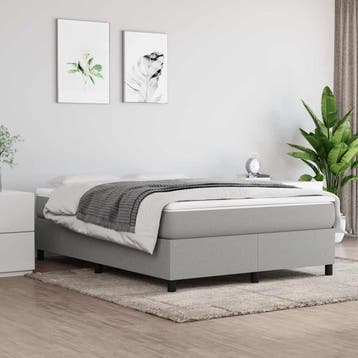 vidaXL Boxspring bed stof lichtgrijs 140x200 cm, Verzenden, Nieuw