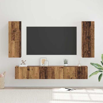 vidaXL Tv-meubelset 5 st Oud Hout Bewerkt hout, Verzenden, Nieuw