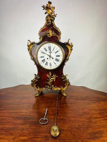 Horloge cartel - Bois, Bronze - 1850-1900, Antiquités & Art, Antiquités | Horloges